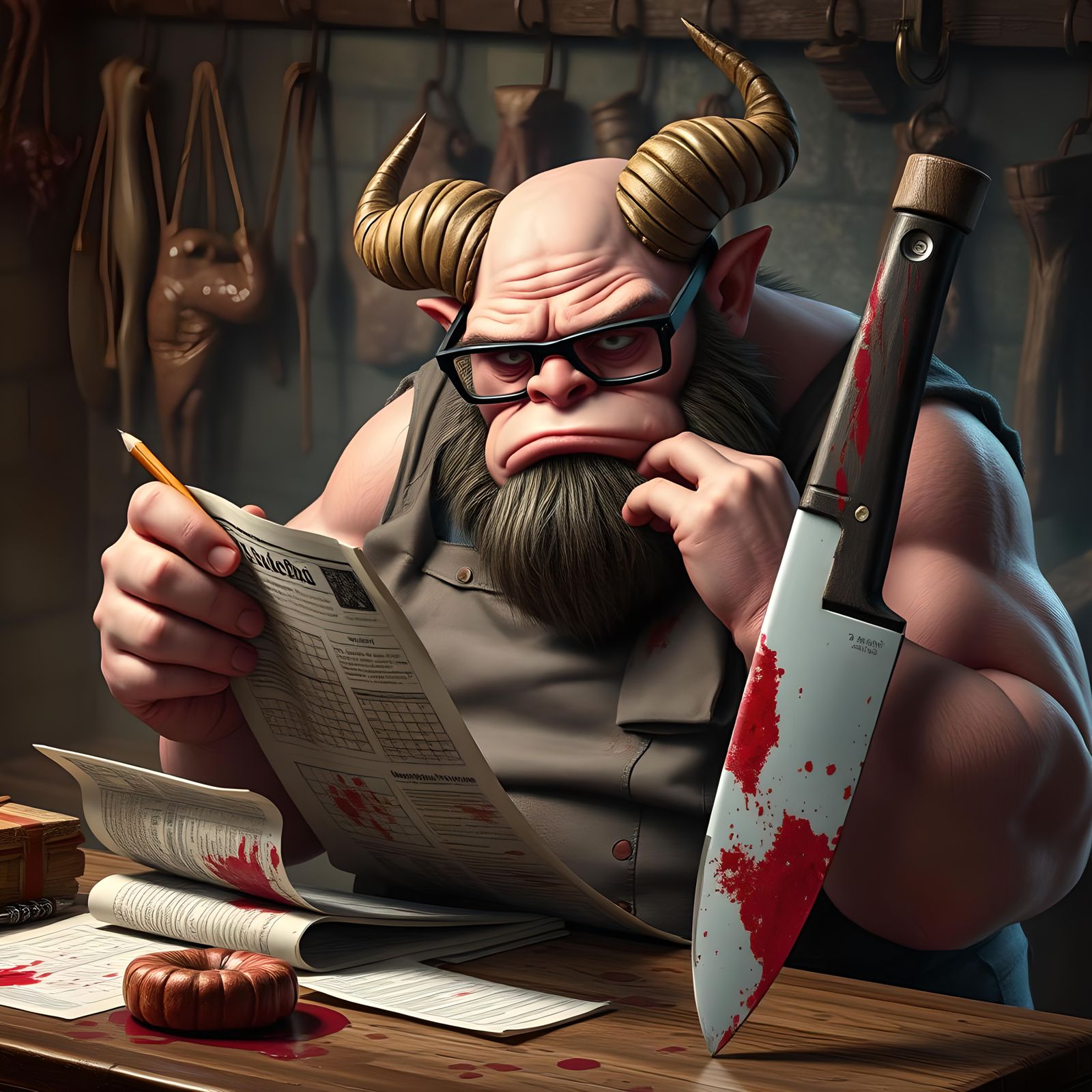 Ogre Butcher Solves Sudoku in D&D Dungeon