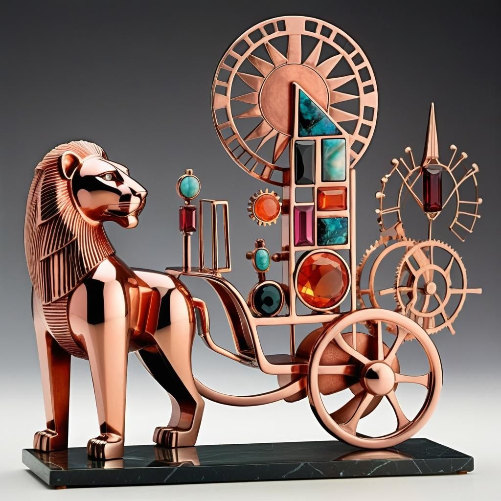 Venus's Art Deco Chariot with Lion