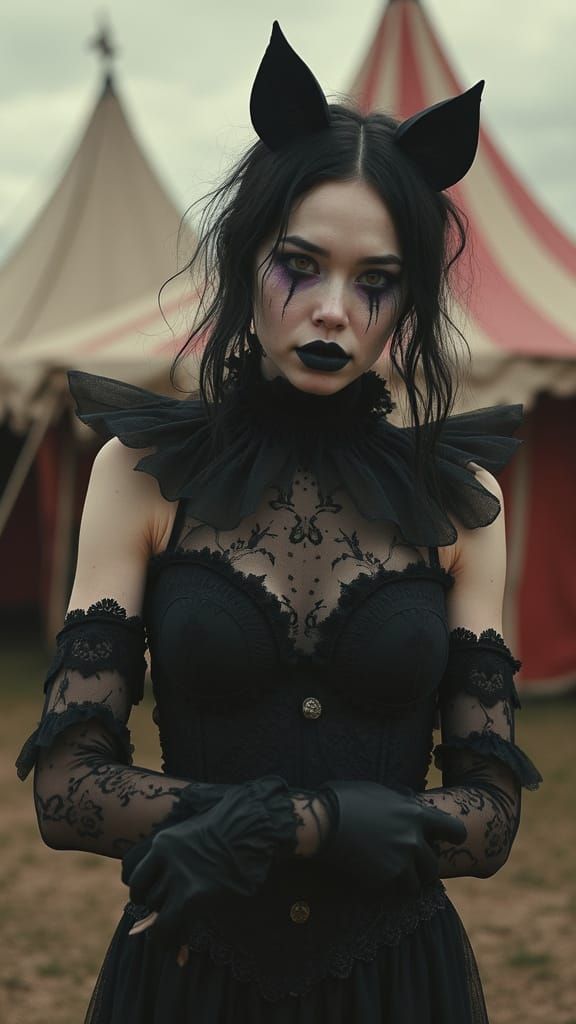 Gothic Circus Dancer in Dark Fantasy Style