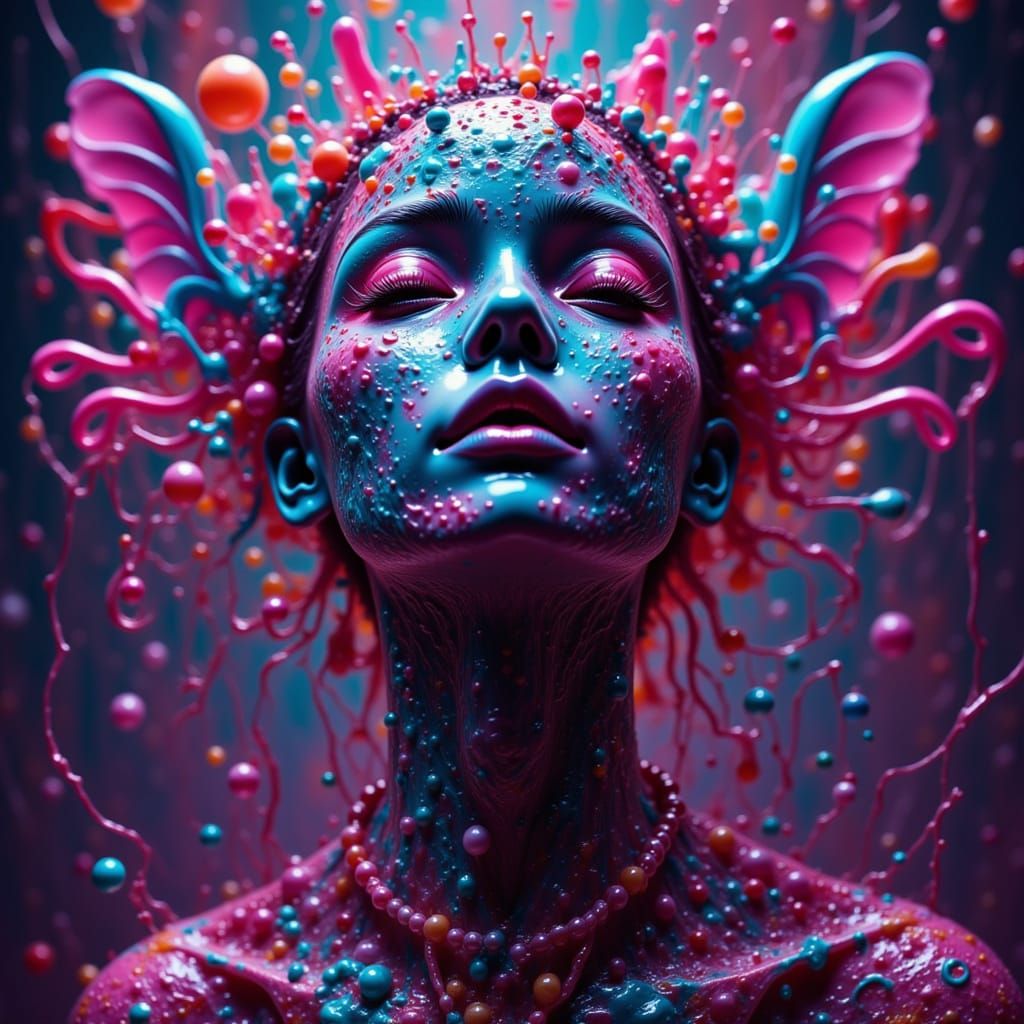 Surreal Portrait with Dynamic Lighting in 8k