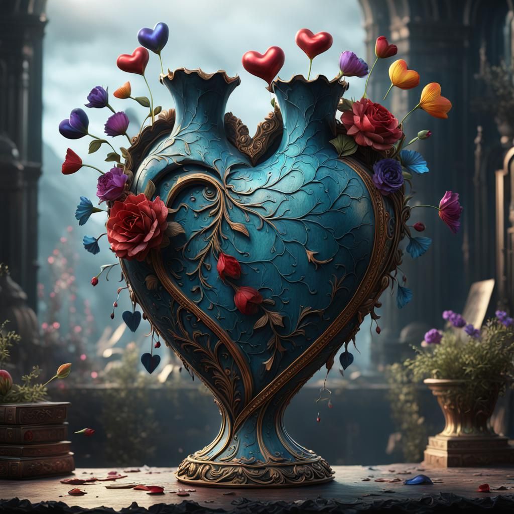 Broken Heart Vase: Detailed Matte Painting