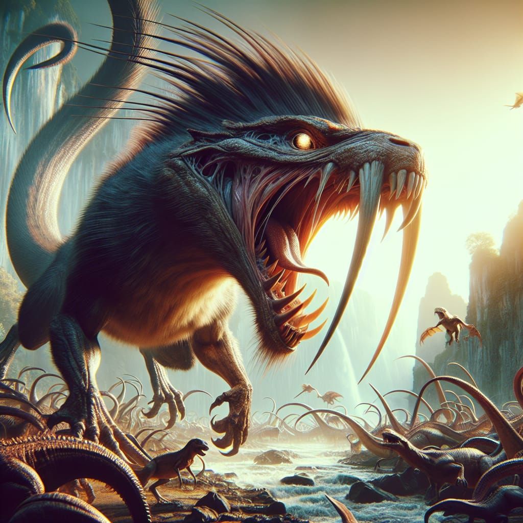 Fierce Prehistoric Squirrel Predator in High-Stakes Hunt Sce...