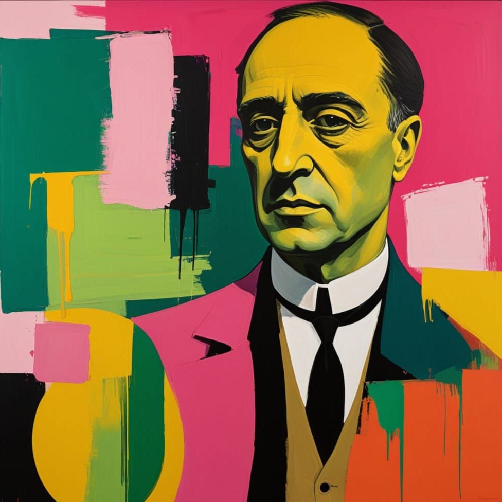 The Godfather Portrait in Abstract Expressionism Style