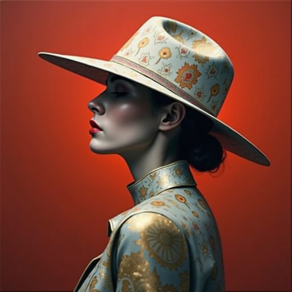 Bold Abstract Geometric Composition in Red, Black, White, an...