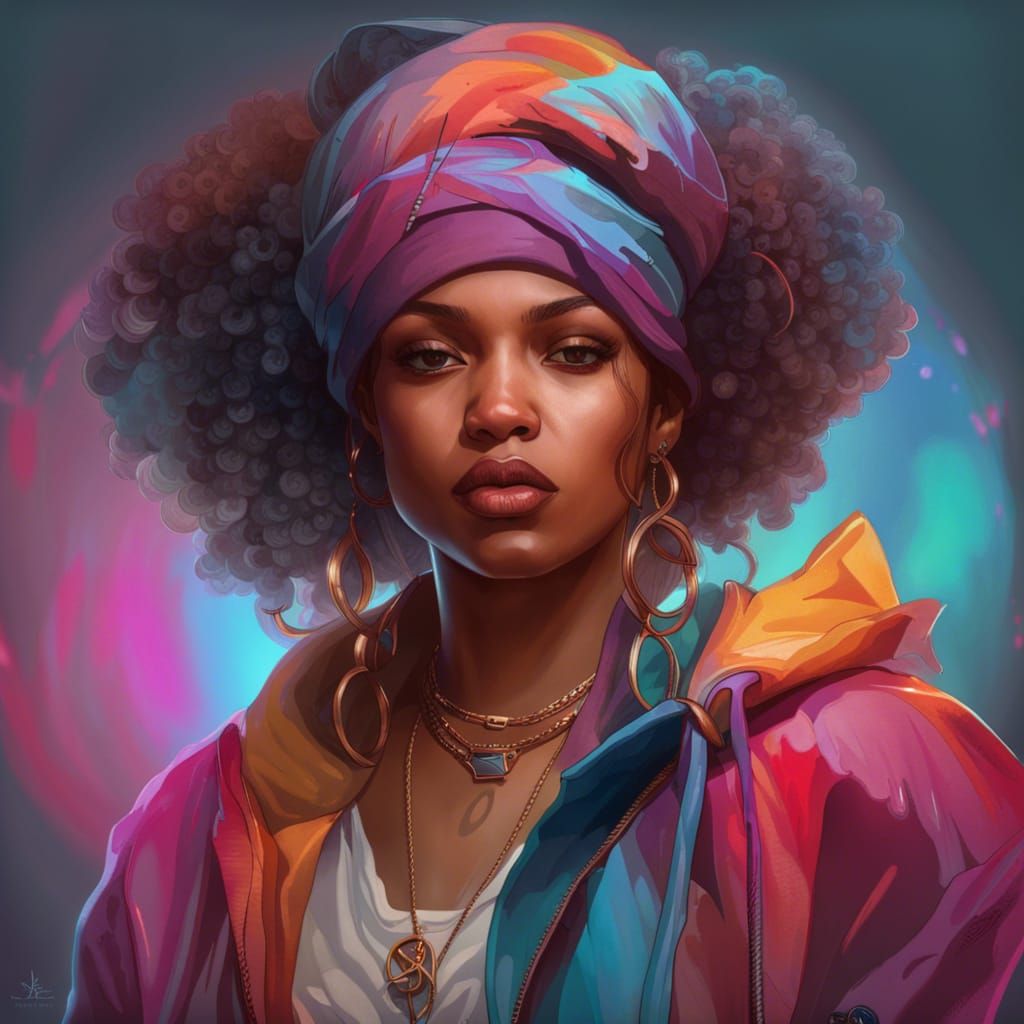 Hip-Hop Fashion Portrait in Art Nouveau Style