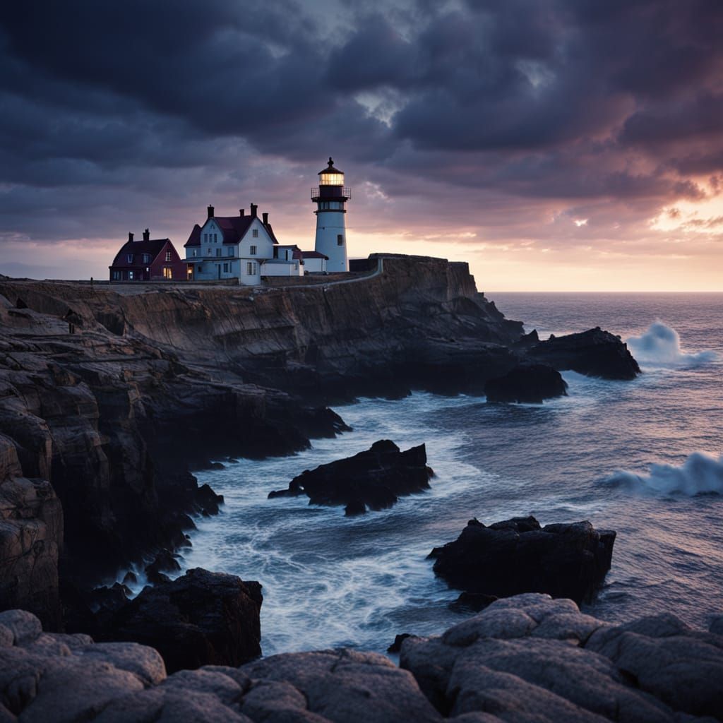 Lighthouse in Cinematic Film Style