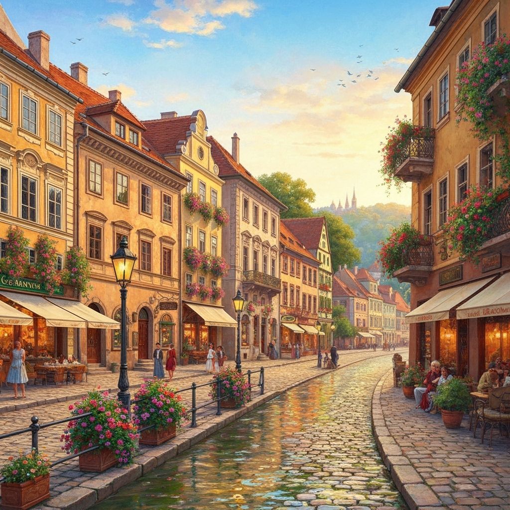 Picturesque Danube Town in Art Nouveau Style