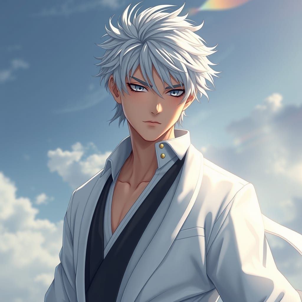 Charming 3D Anime Figure with Agile Build and Piercing Gray ...