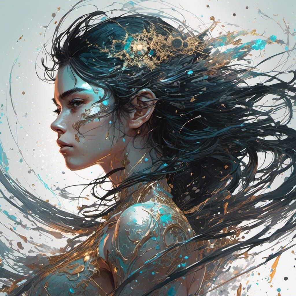 Comic Style Digital Illustration of Athletic Woman