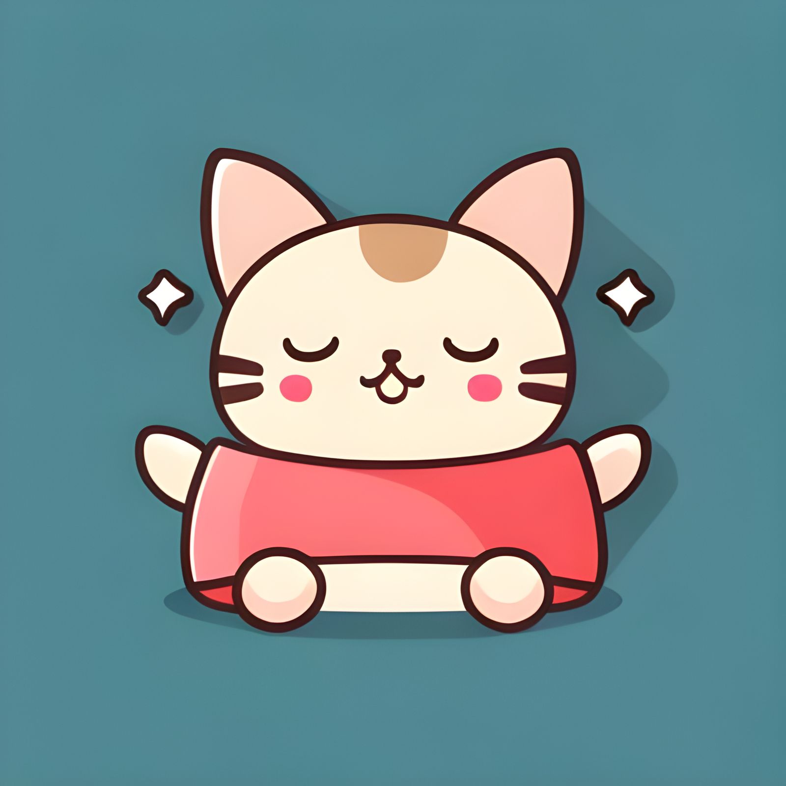 Kawaii Baby Cat Cartoon Sticker Design