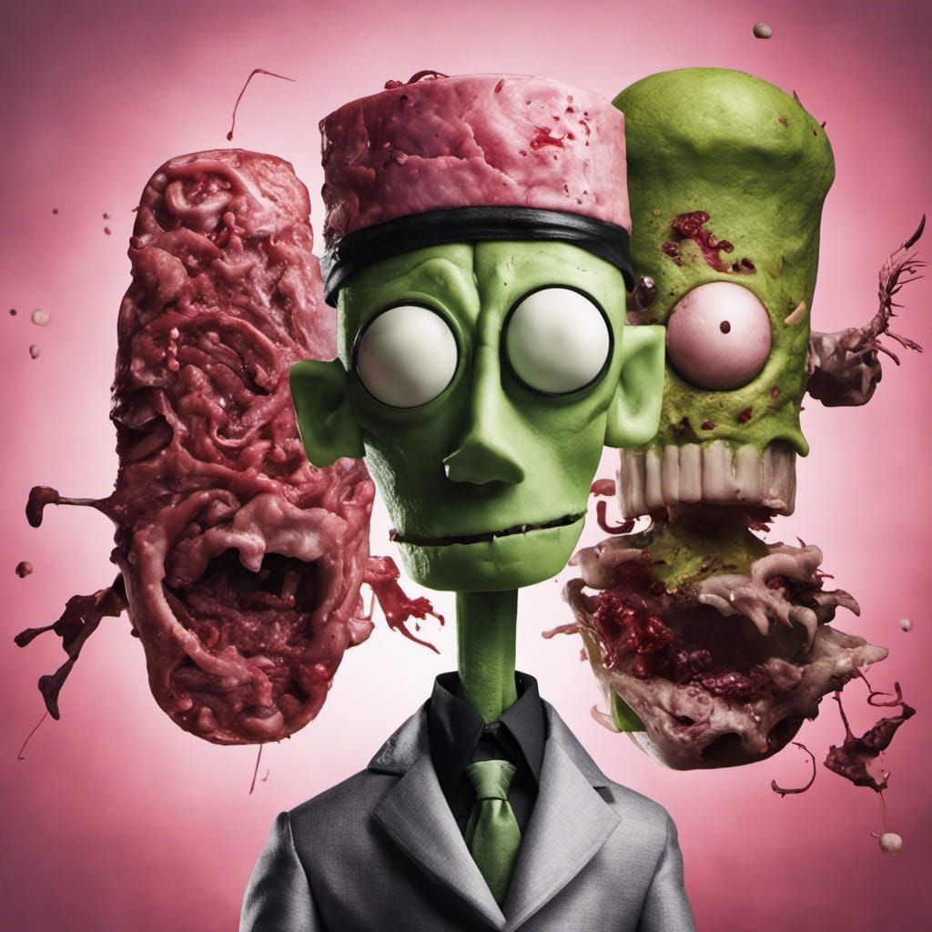 Invader Zim and Gir Meat Portrait