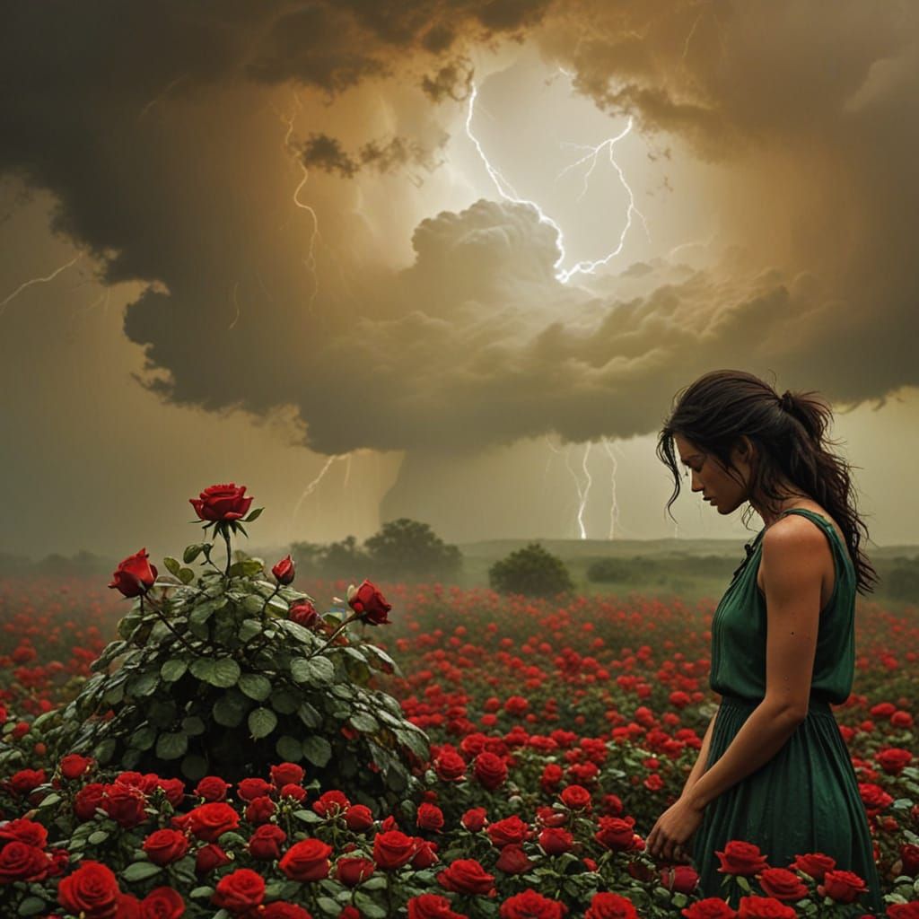 Sorrowful Rose in Turbulent Storm