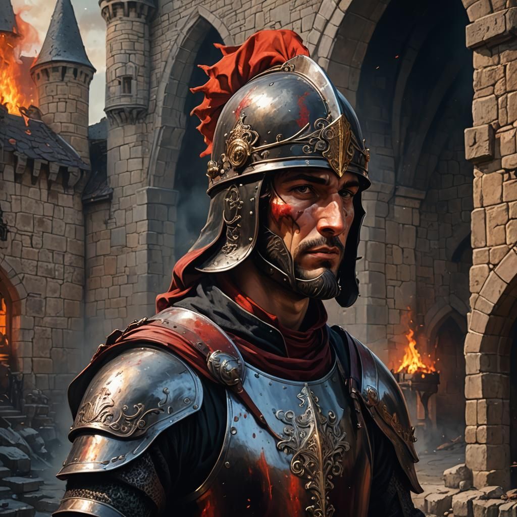 Arrogant Prince Arrives at Medieval Castle: Hyperrealistic