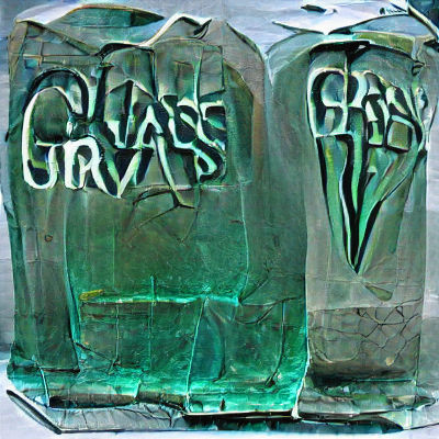 Ethereal Glass Sculptures in Graveyard Scene