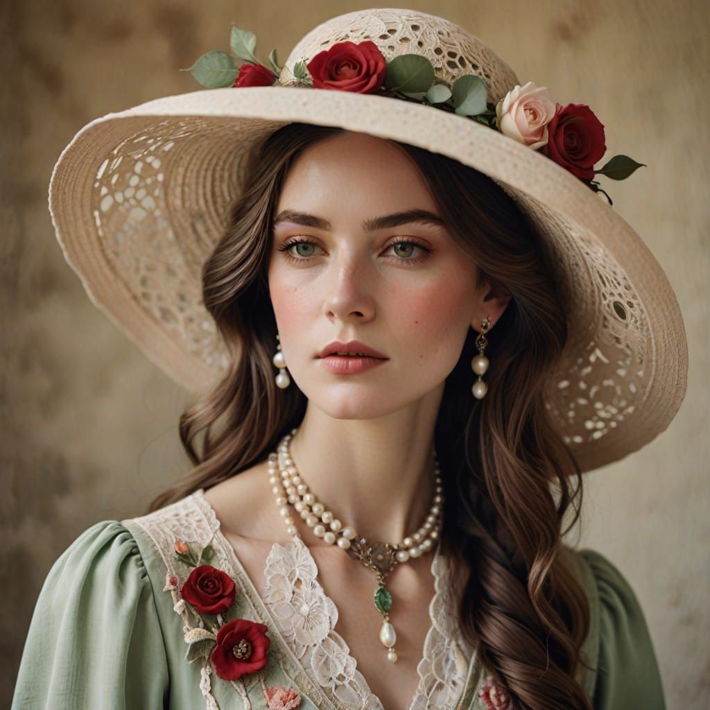 Elegant Victorian Lady in Pastel Hues