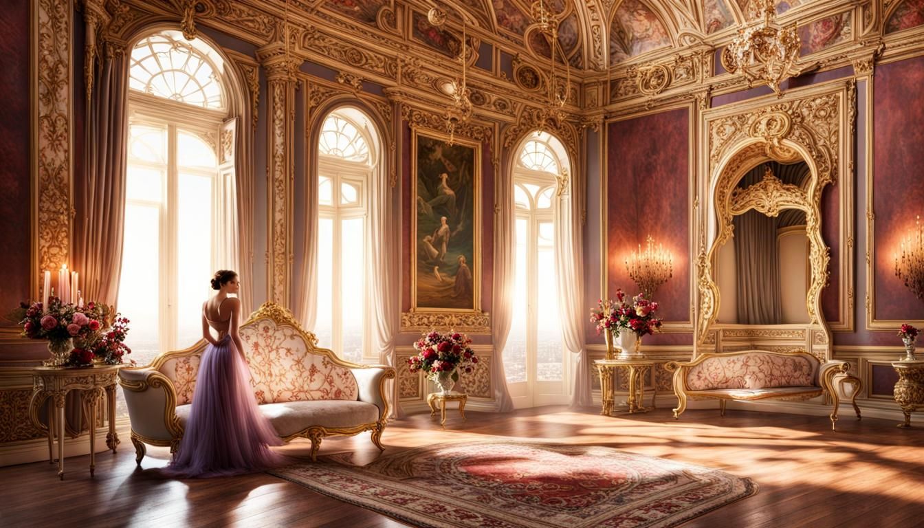Romantic Palace Scene in Soft Light