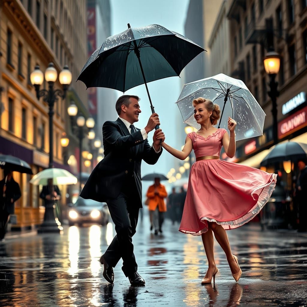 Classic Hollywood Dance Scene in the Rain