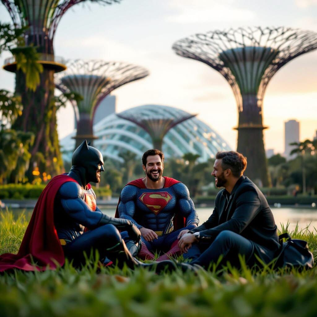 Justice League Relaxing at Gardens by the Bay
