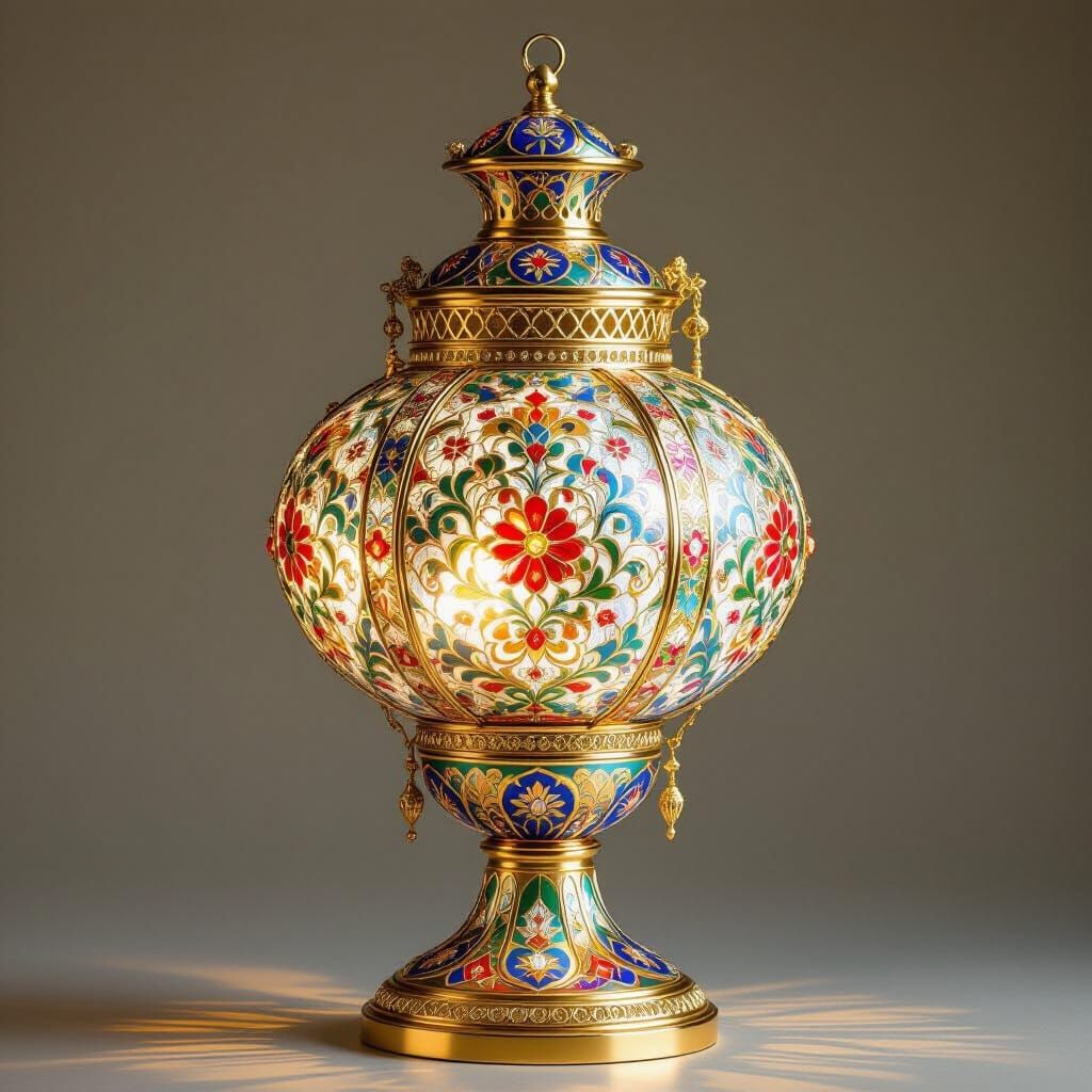 Ornate Fabergé Lantern with Russian Imperial Motifs