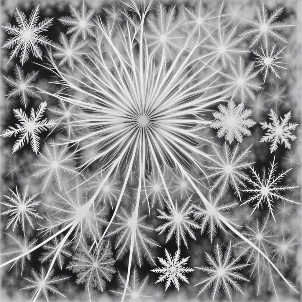 Winter Dandelions Amidst Snowfall