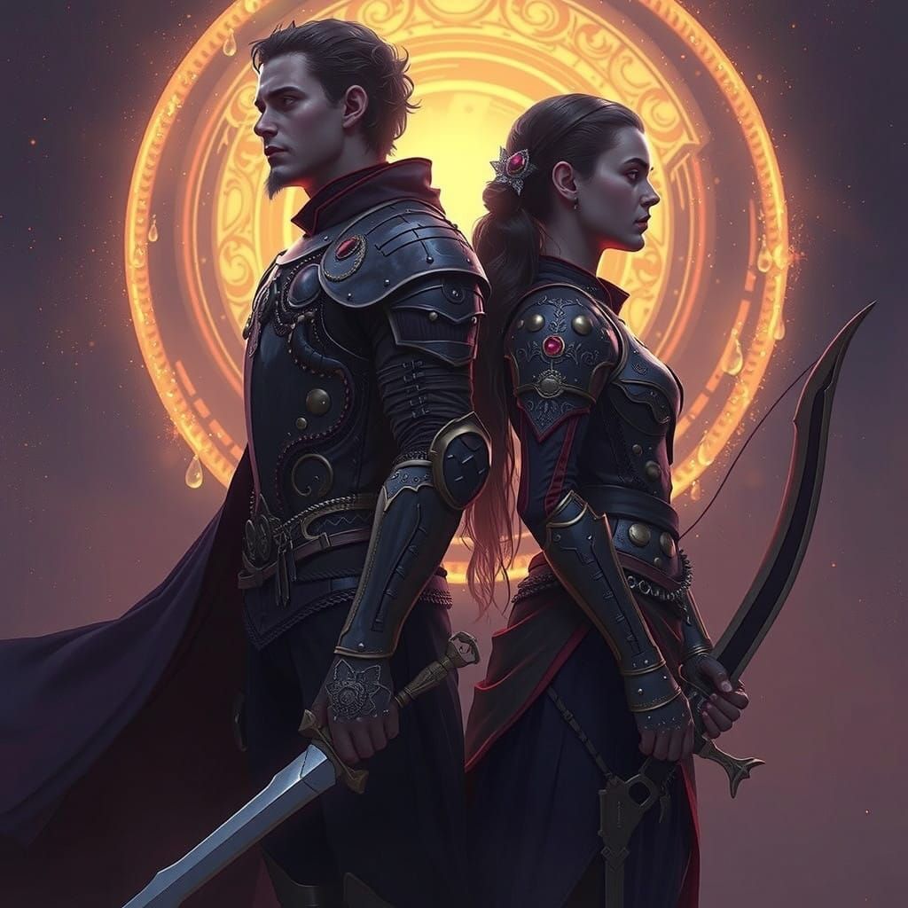 Epic Fantasy Warriors in Moonlit Armor