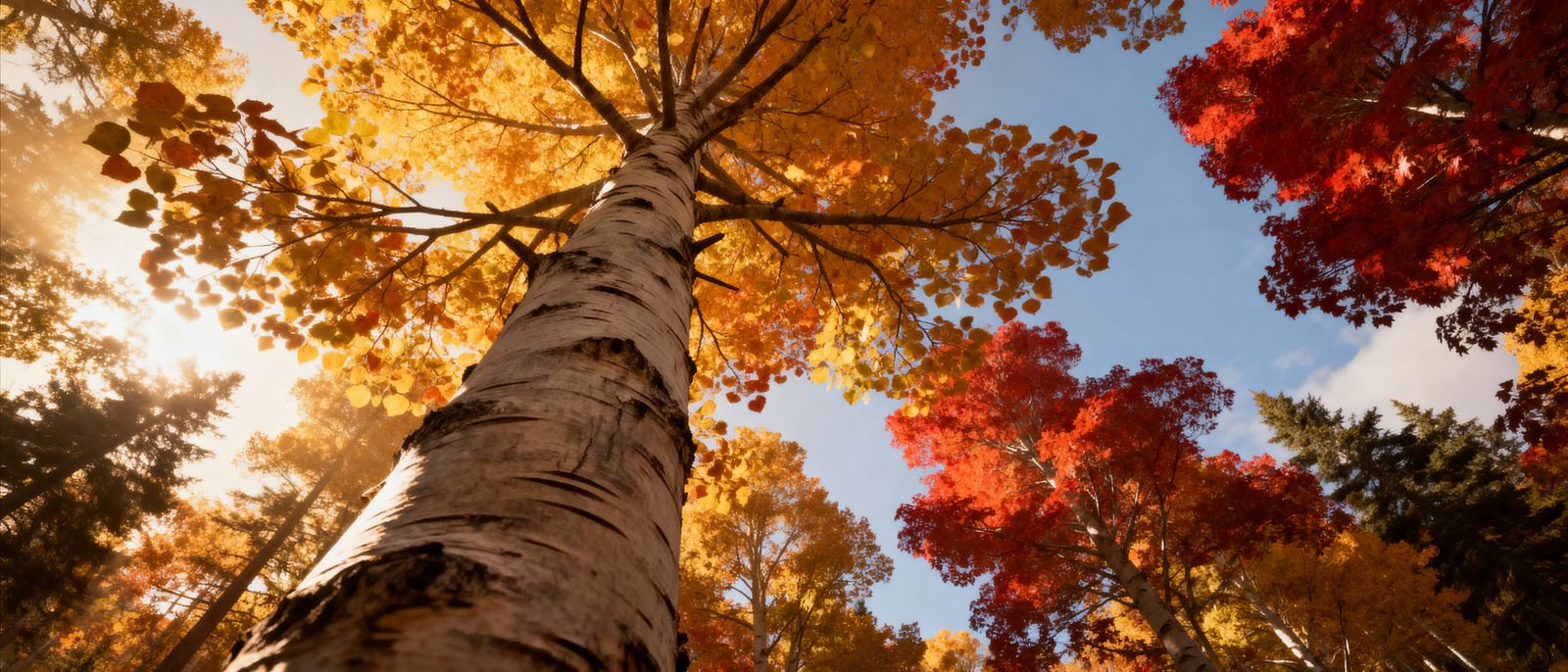 Golden Bigtooth Aspen in Autumn Sunlight