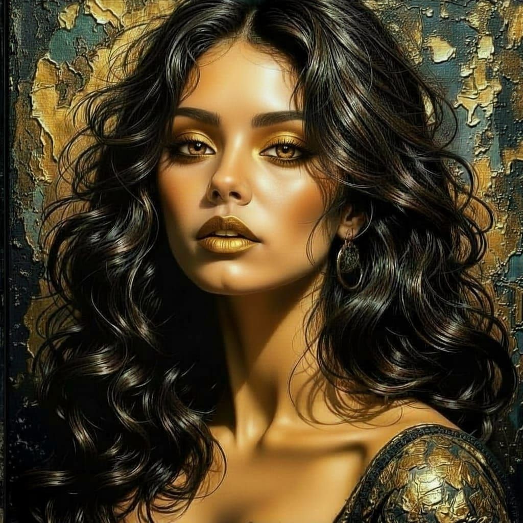 Impasto Portrait of Serene Woman in Baroque Style