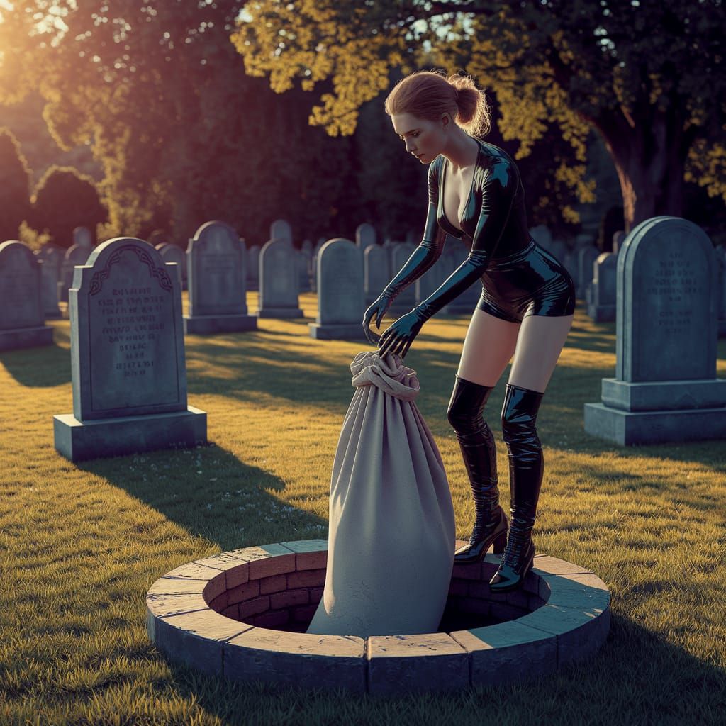 Camilla Parker Bowles in Ancient Graveyard, Latex and Shadow...