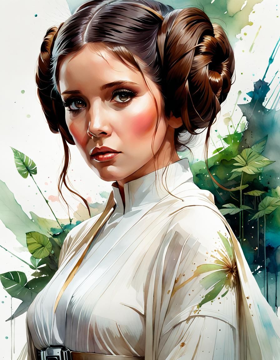 Watercolor Manga Portrait of a Princess