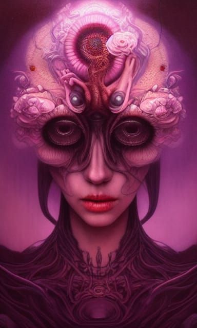 Inside a Goddess Head: Dark Surreal Character Concept