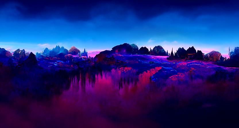 Enchanting Glass Castle on Lake: Digital Art
