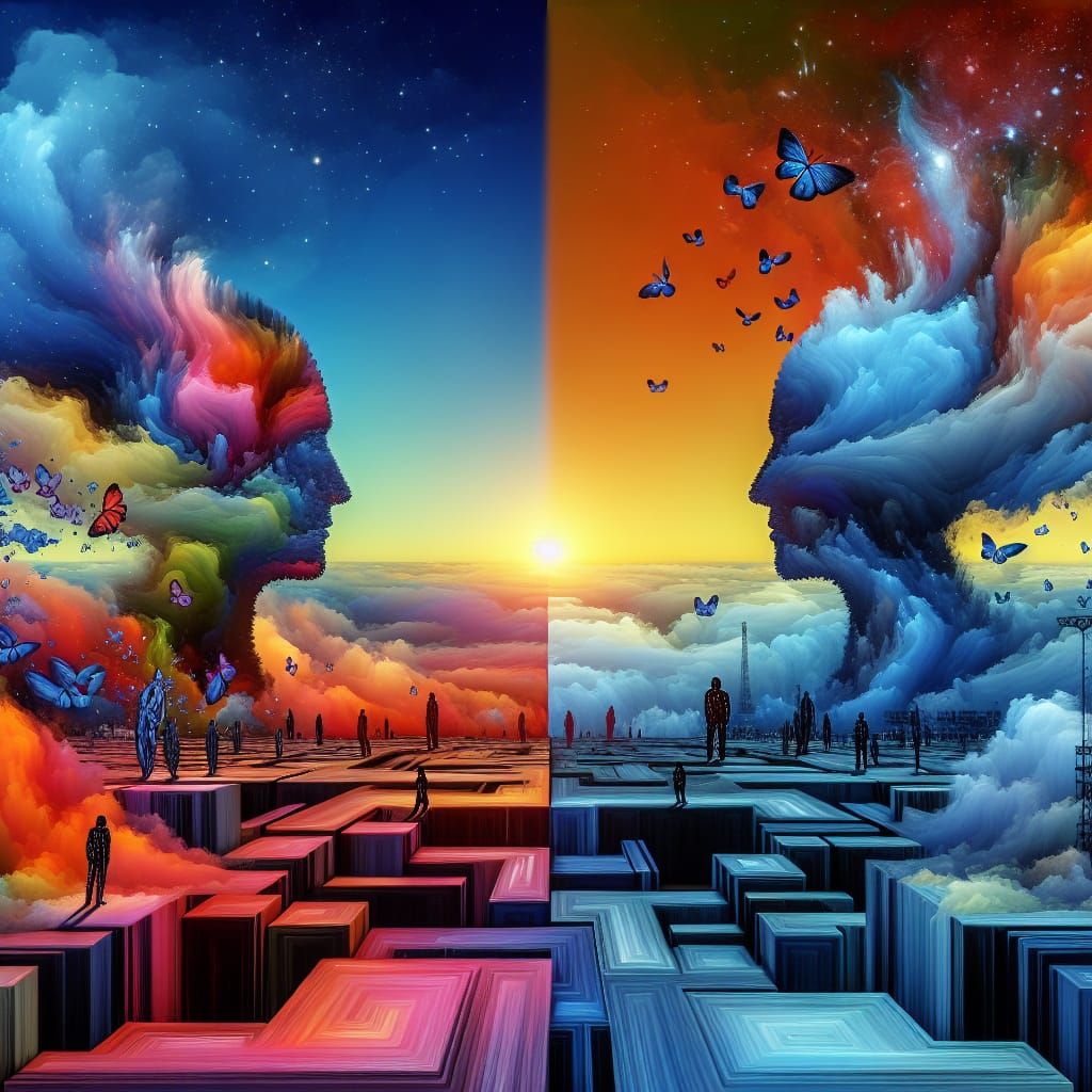 Cognitive Dissonance: Surreal Landscape in Eternal Twilight
