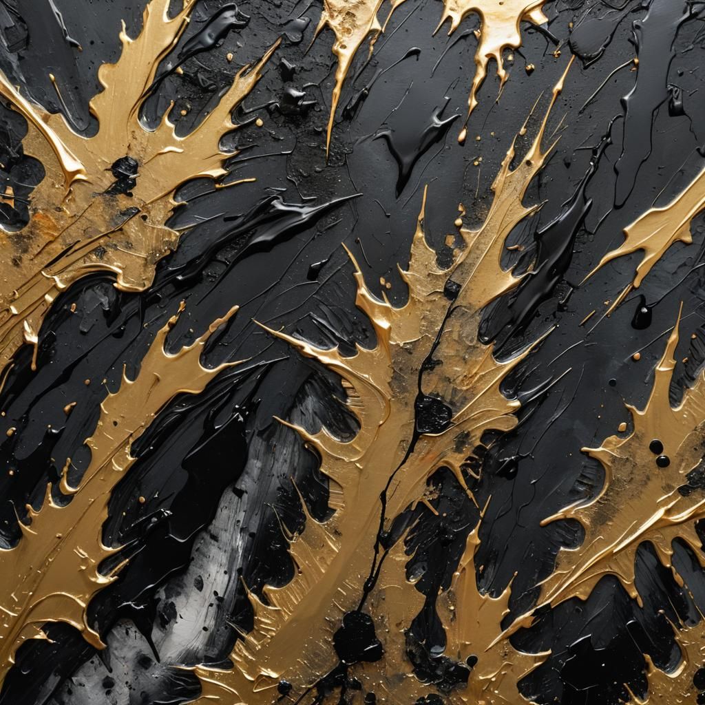 Grunge Art: Eerie Landscape with Gold Highlights