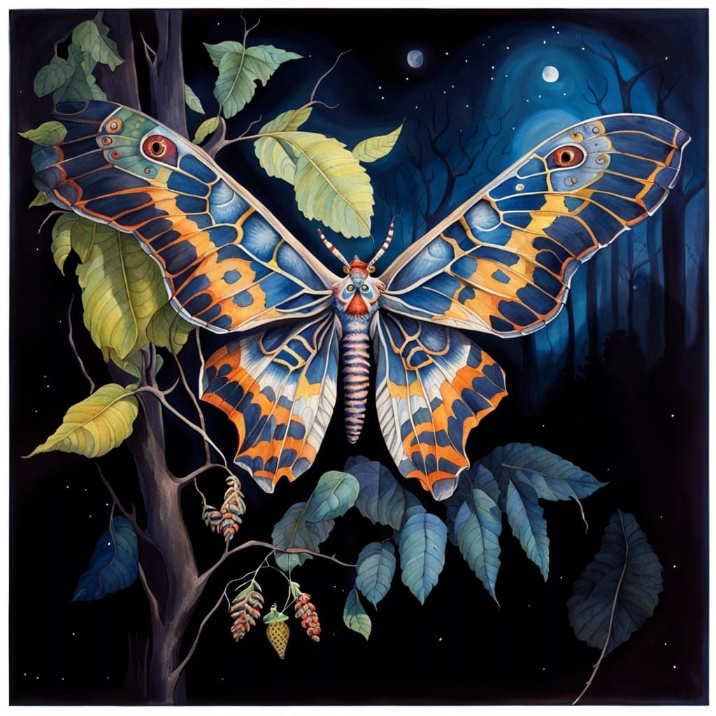 Enchanting Atlas Moth Watercolor Illustration