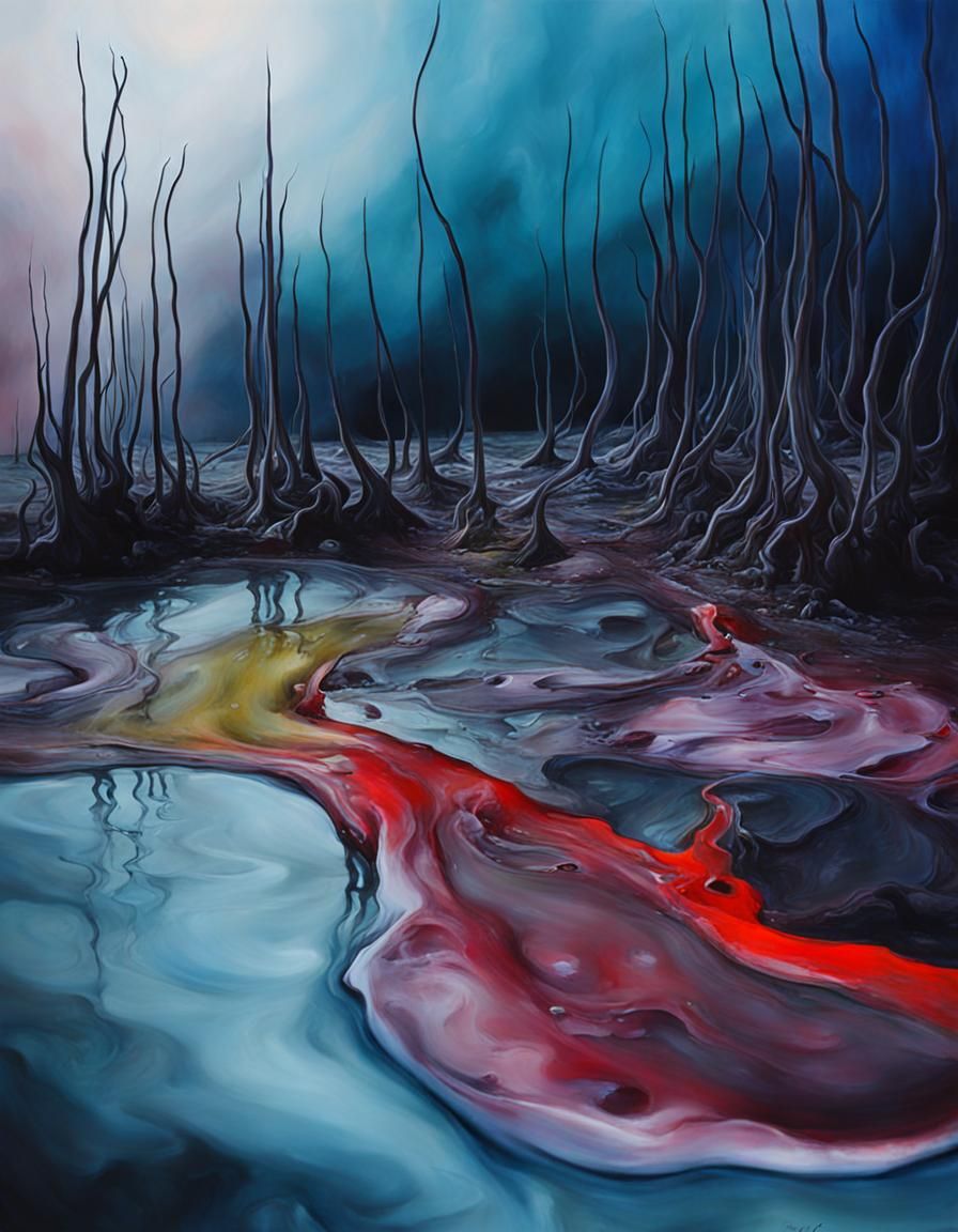 Surreal Abstract Image of Weariness and Despair