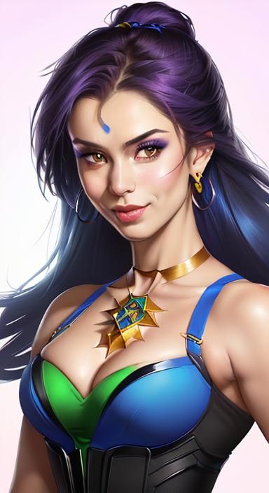 Kim Possible as a Magic Genie in 3D Style