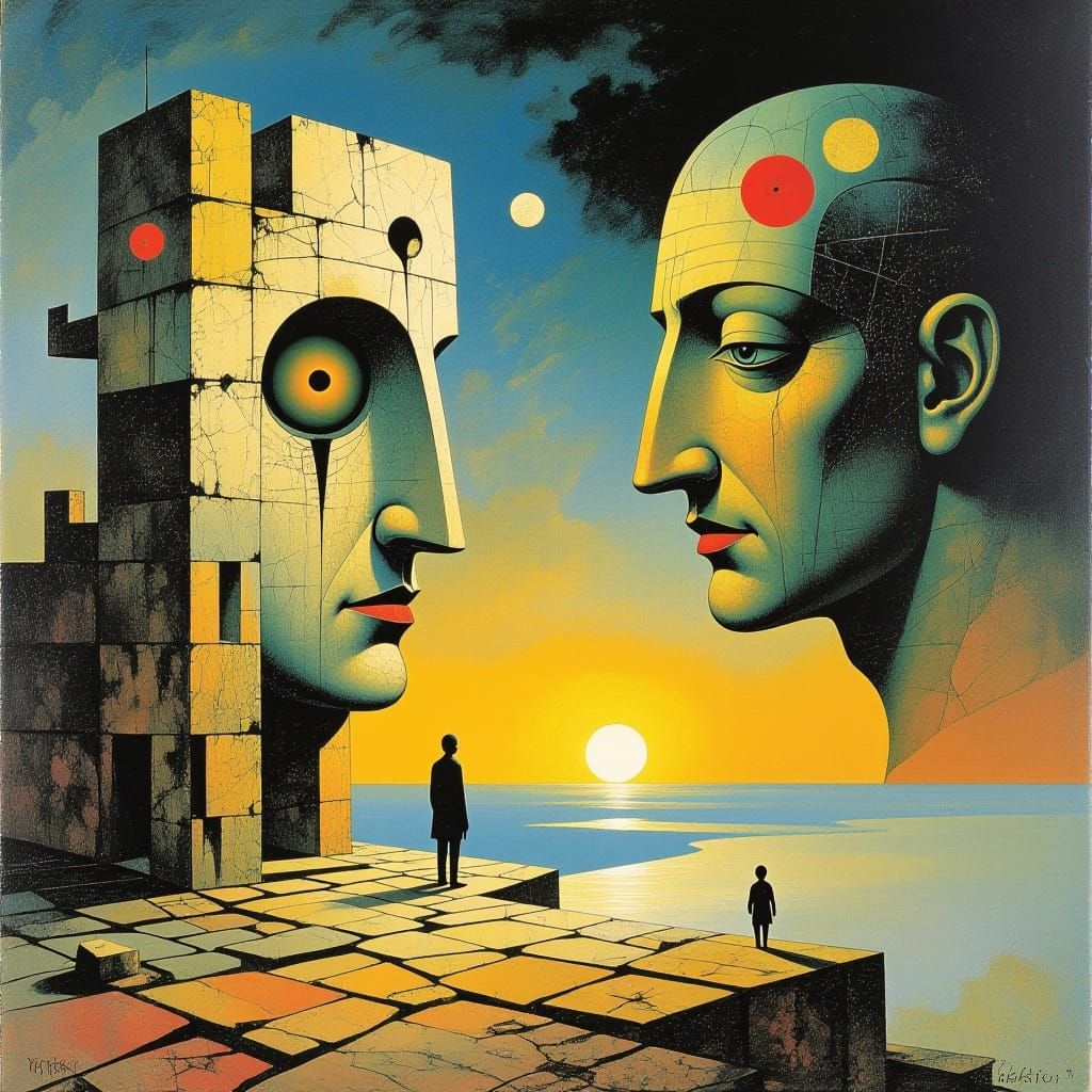 Disturbing Dystopian Dreamscape in Neo-Surrealist Style