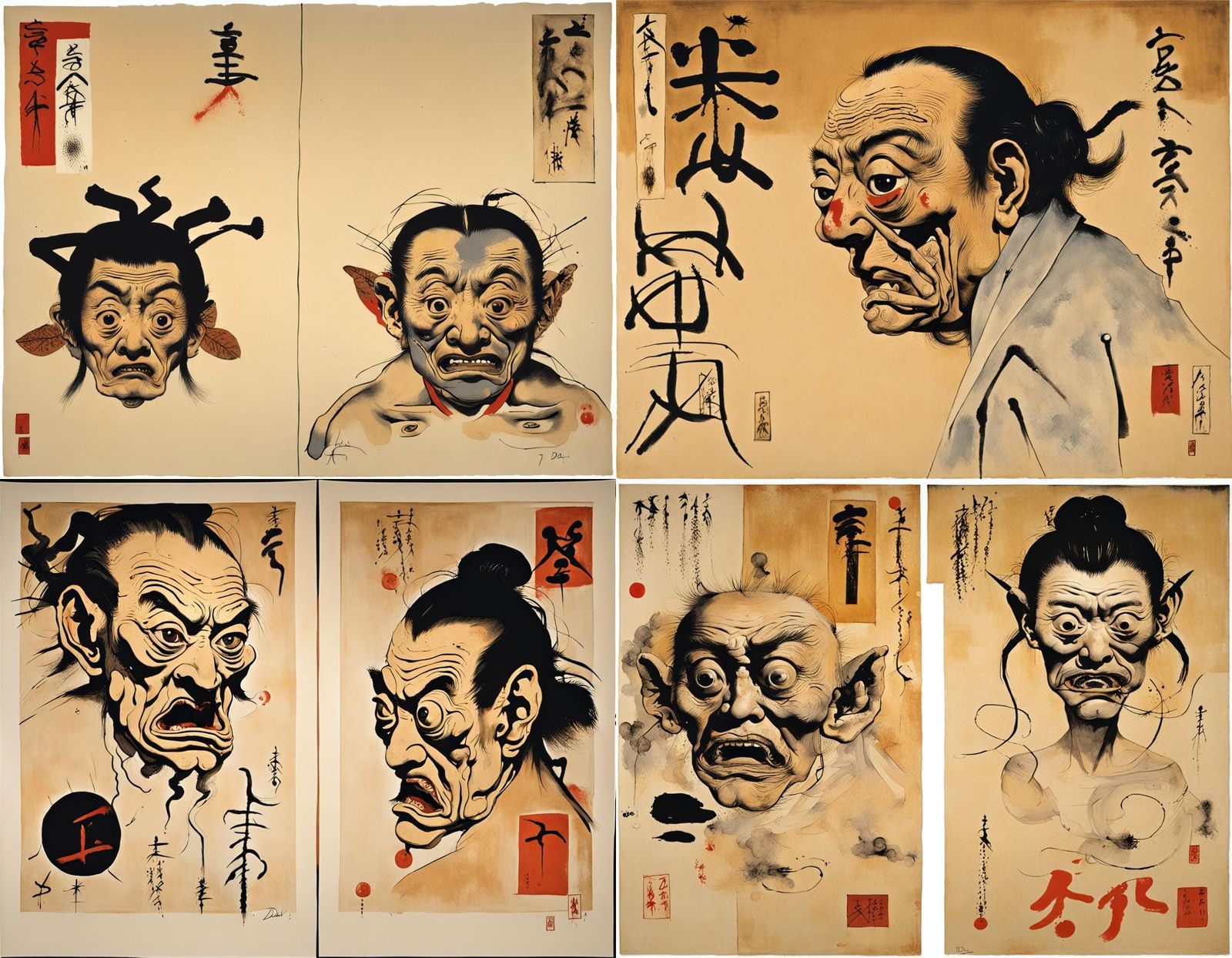 Ukiyo-e Homunculus in Surrealist Style