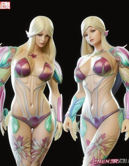 Marijuana Goddesses in Comic Book Style