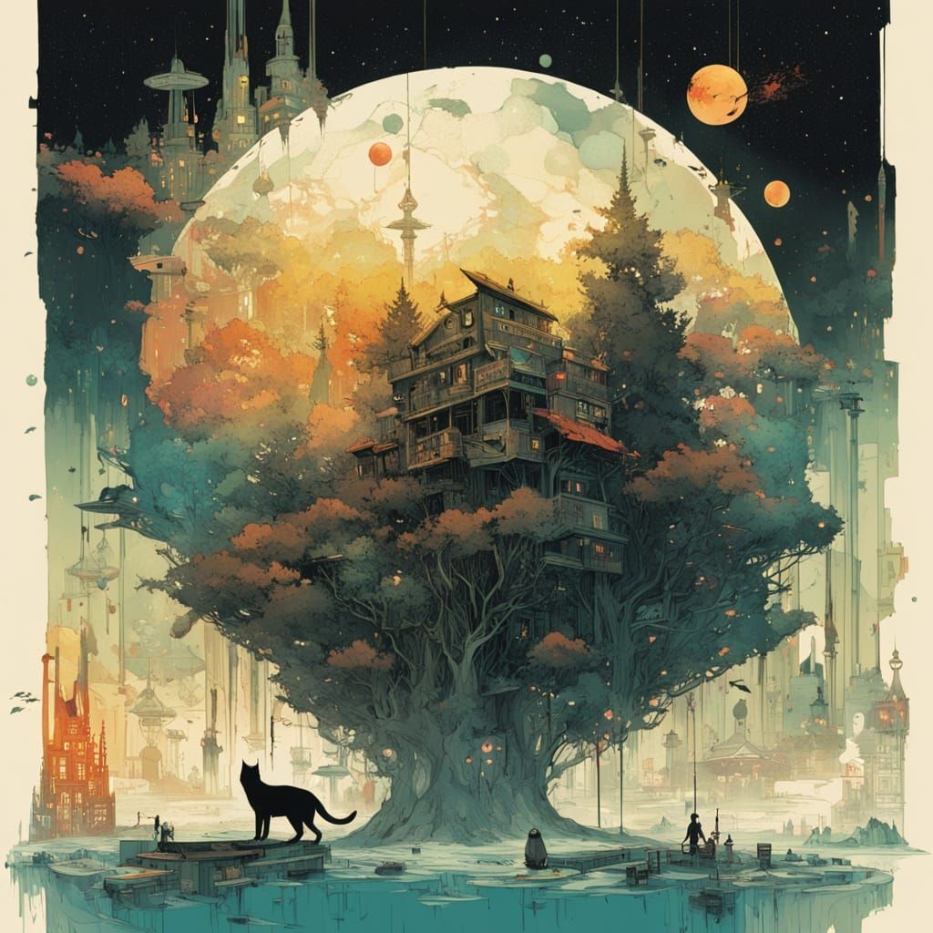 Galactic Cat in Hyper-Realistic Digital Art