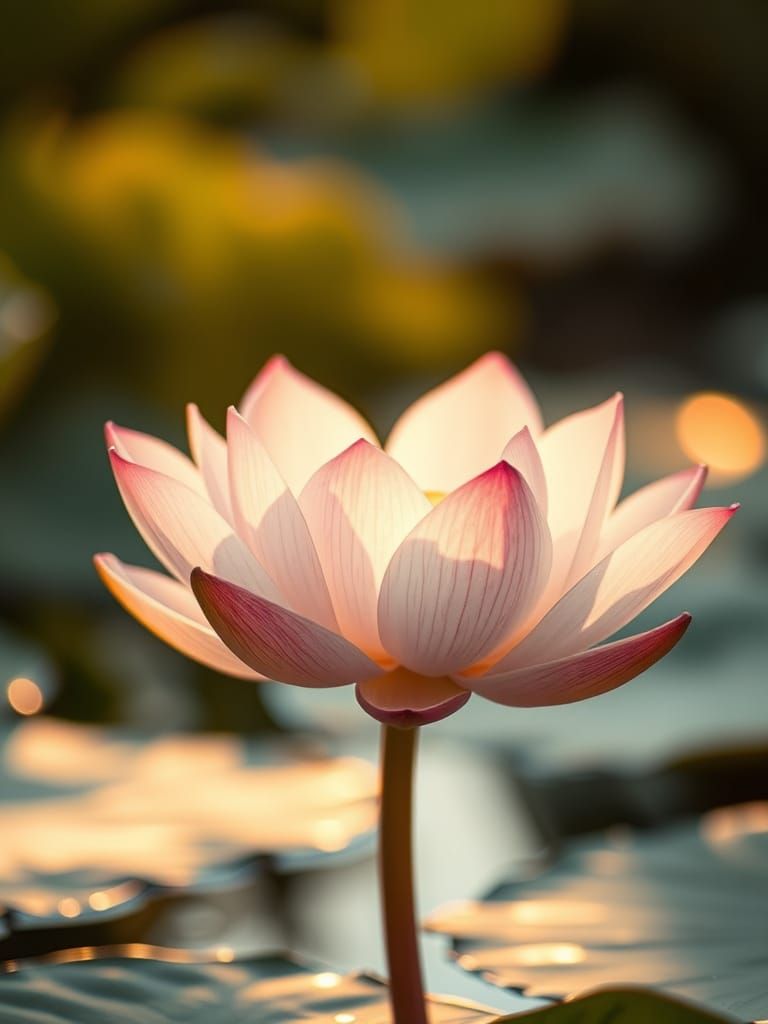 Serene Lotus Flower in Dreamy Watercolor Style
