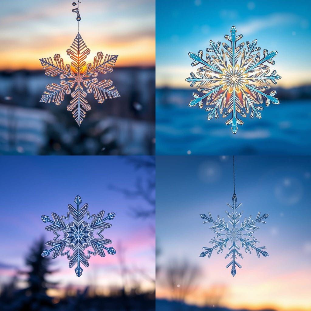 Snowflake Miracles in Winter Sky
