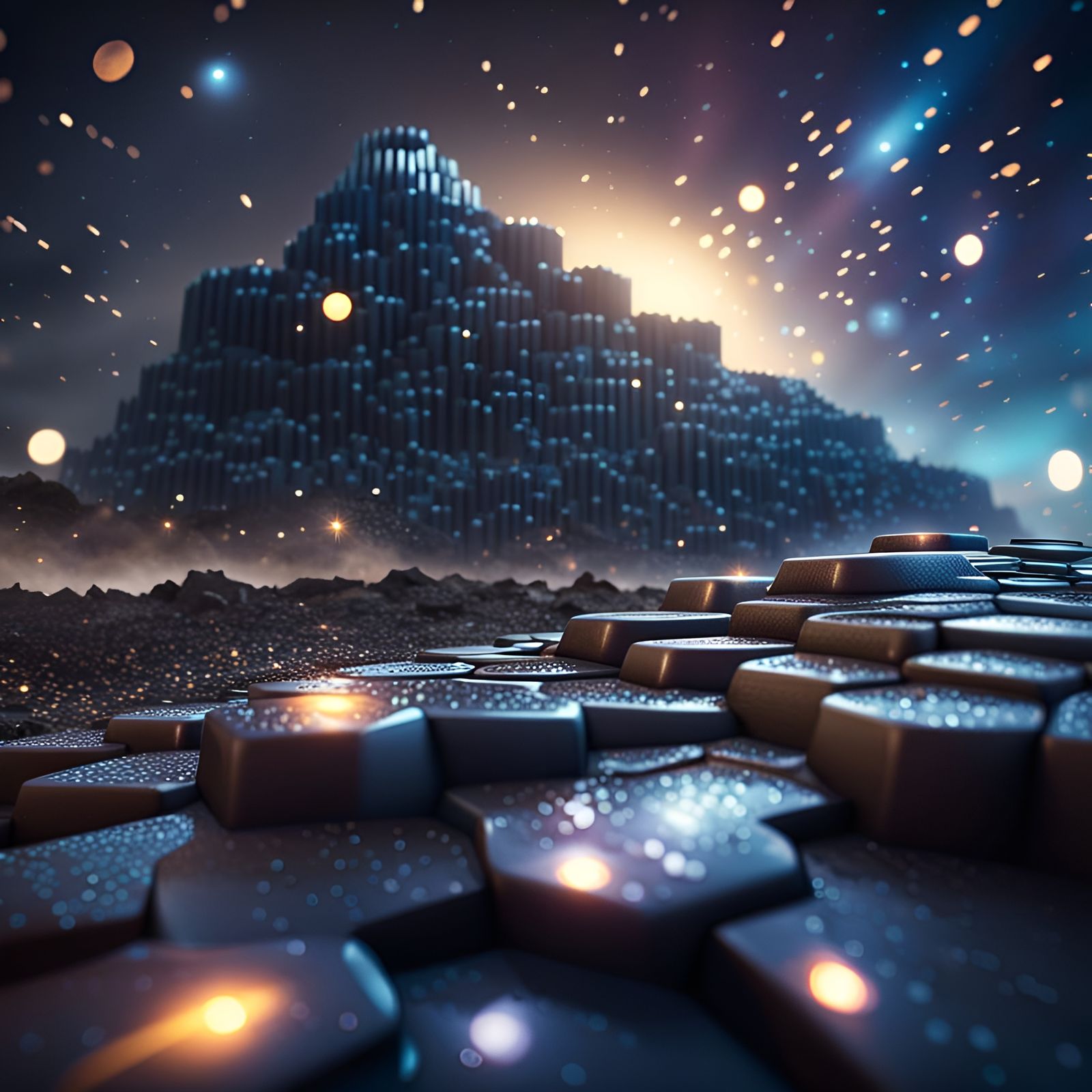 Cosmic Giants Causeway Concept Art in 8K