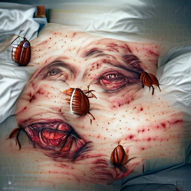 Monster Under Bed in Vintage Illustration Style