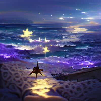 Starlit Ocean Reflection: A Mesmerizing Nightscape