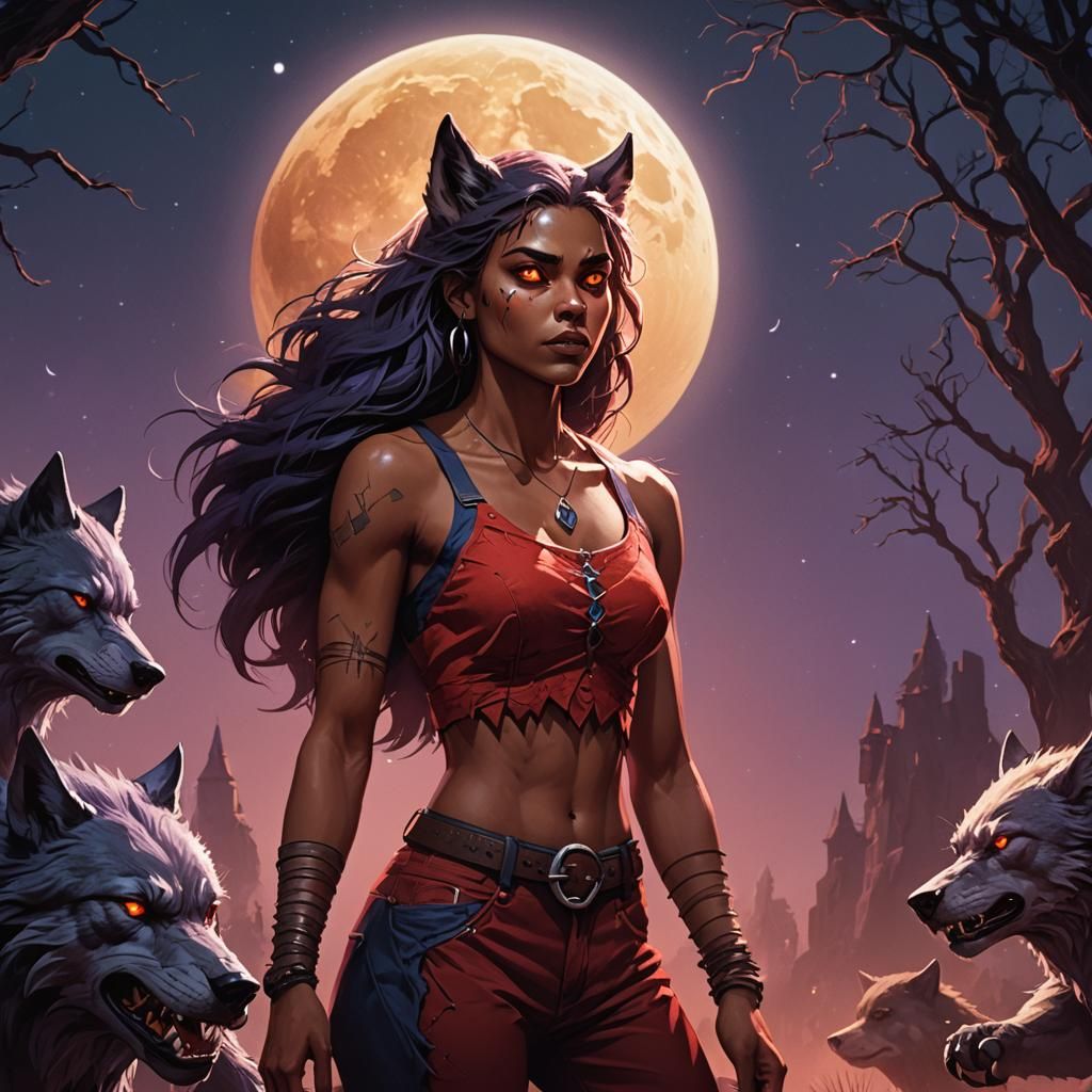 Teenage Girl Werewolf Transformation: Fantasy Concept Art