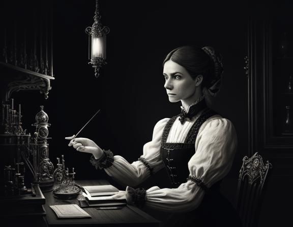 Victorian Anatomist in Gothic Laboratory: Sepia Tones