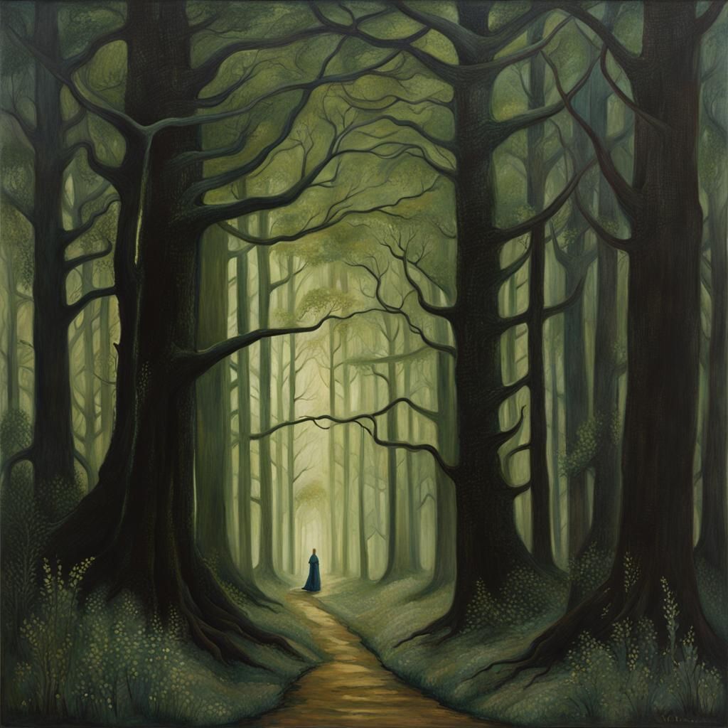 Eldritch Forest in Ethereal Painting Style