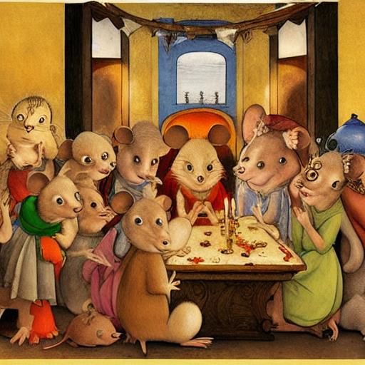 Mice Celebrate Hanukkah in Animated Renaissance Style