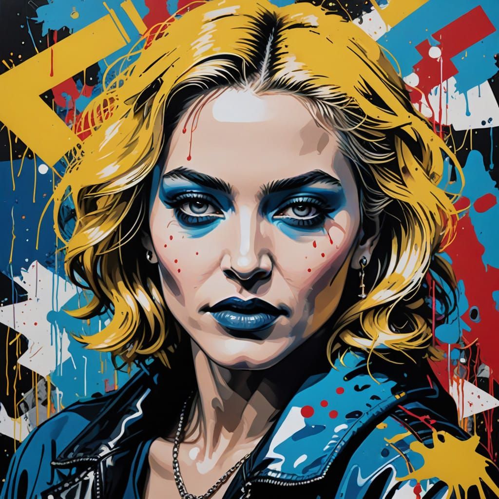 Pop Icon Madonna in Warhol-Inspired Pop Art Portrait